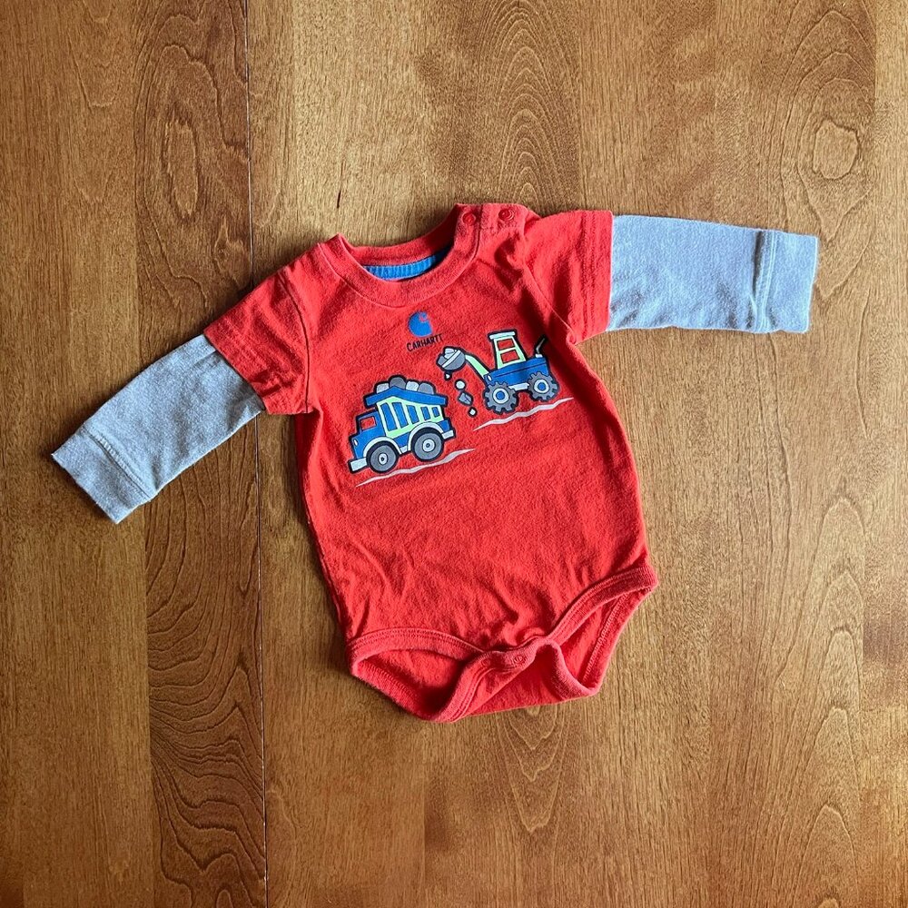 Carhartt construction trucks onesie 6m